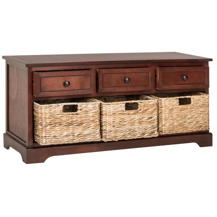 Adayla Solid Wood Drawers Storage Bench