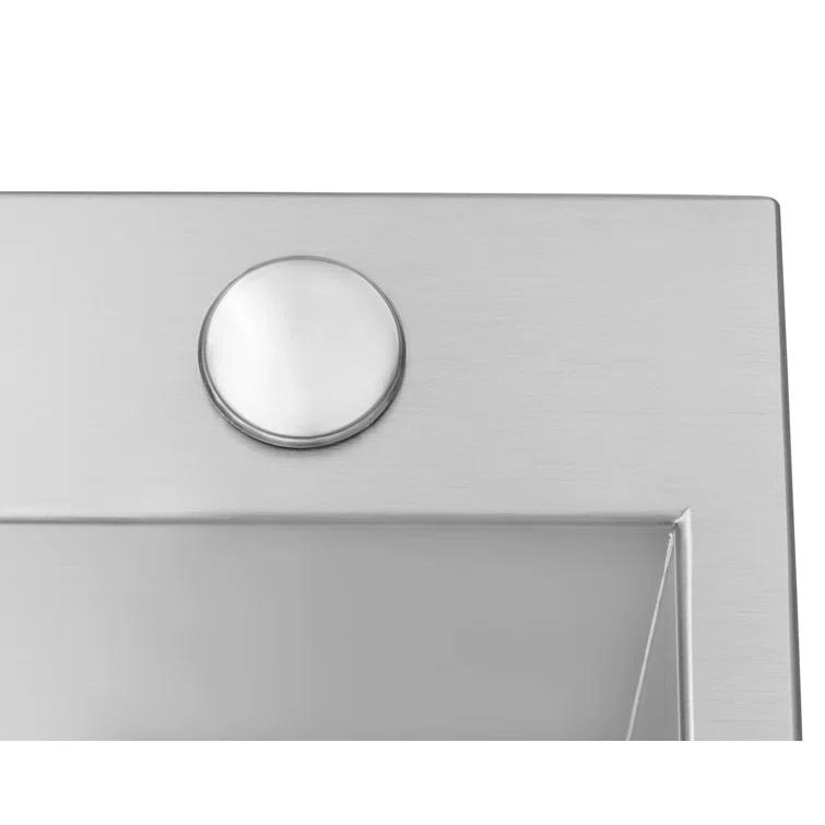 Ruvati 33 x 22 inch Drop-in Topmount Zero Radius Stainless Steel Kitchen Sink Single Bowl - 4 holes