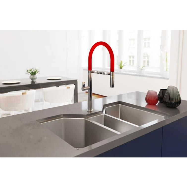 Ruvati 35" Triple Bowl Undermount 16 Gauge Stainless Steel Kitchen Sink