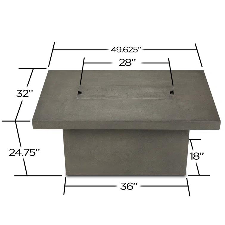 Ventura Rectangle Chat Height Gas Fire Table by Real Flame