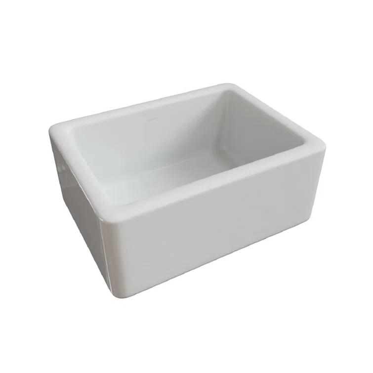 24'' L Farmhouse / Apron Single Bowl Fireclay Kitchen Sink
