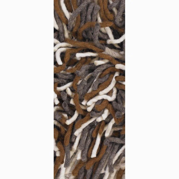 Handwoven Luxe Gray Shag Wool Rug 7'9" x 10'6"