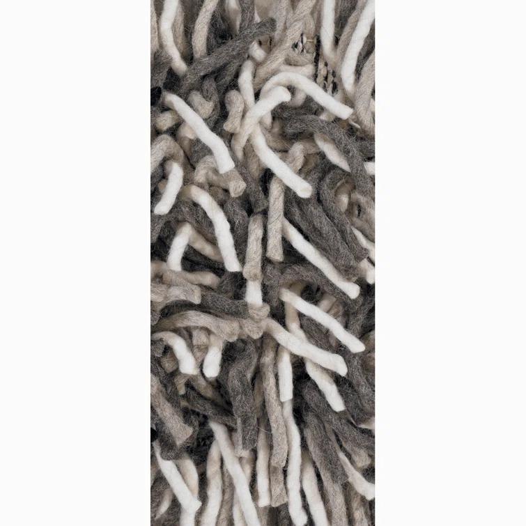 Big Jos Wool Area Rug in White And Gray