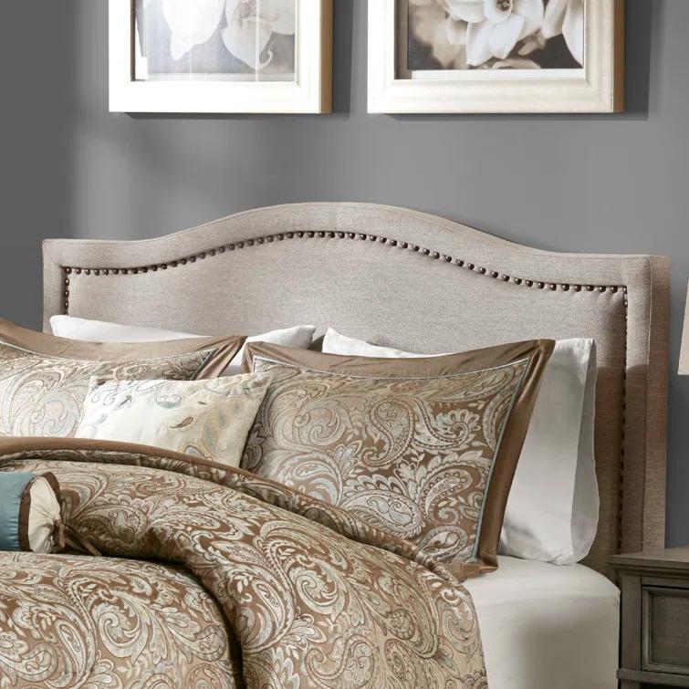 Gracie Oaks Clouchete Nadine Upholstered Nailhead Headboard