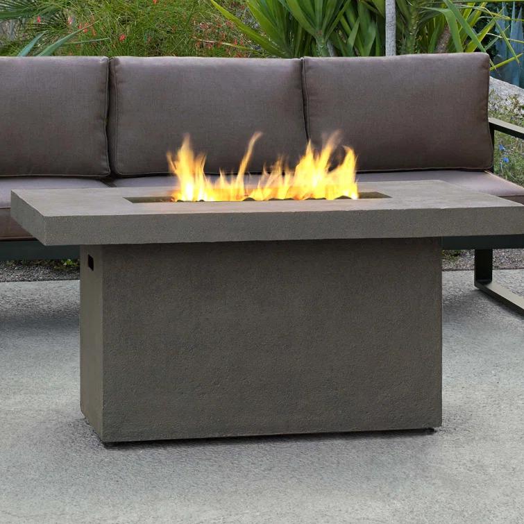 Ventura Rectangle Chat Height Gas Fire Table by Real Flame