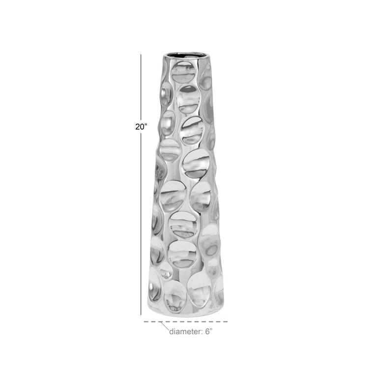 Meltham Ceramic Cone Decorative Vase with Concaved Bubble Texture