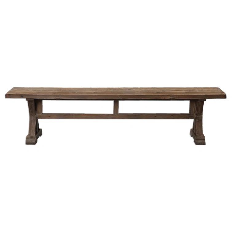 Uttermost Stratford Farmhouse Solid Wood Bench in Brown Finish