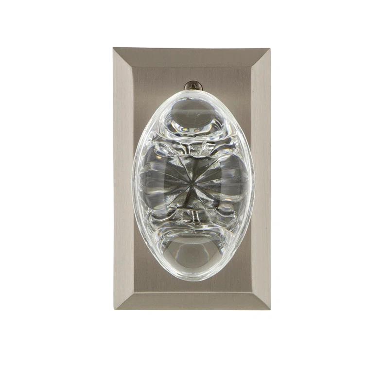 Studio Plate with Oval Clear Crystal Door Knob
