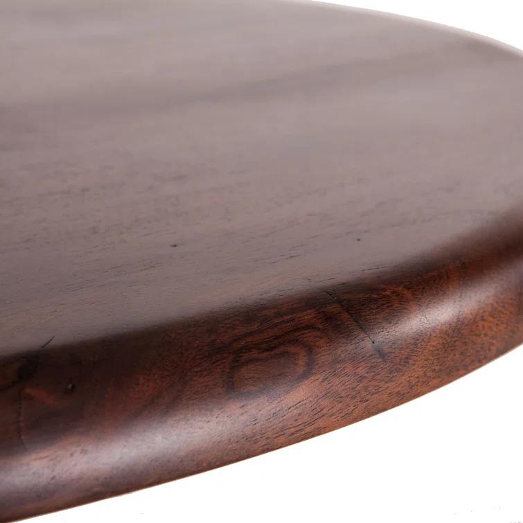 Artezia 30" Round Industrial Black/Brown Wood & Metal Side Table