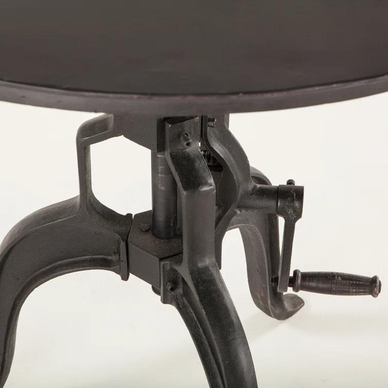 Artezia 30" Round Industrial Black/Brown Wood & Metal Side Table