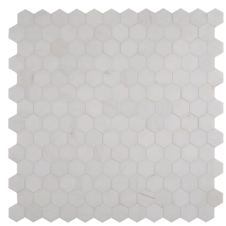 Bianco Dolomite 2" x 2" Marble Mosaic Tile in White