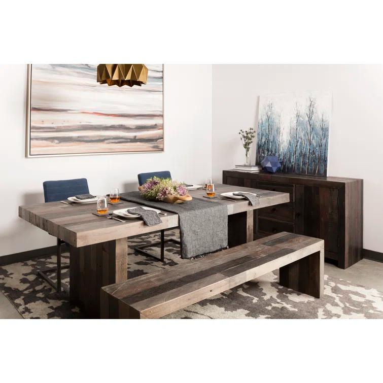 Transitional Rustic Recycled Pine 71'' Bench in Gray