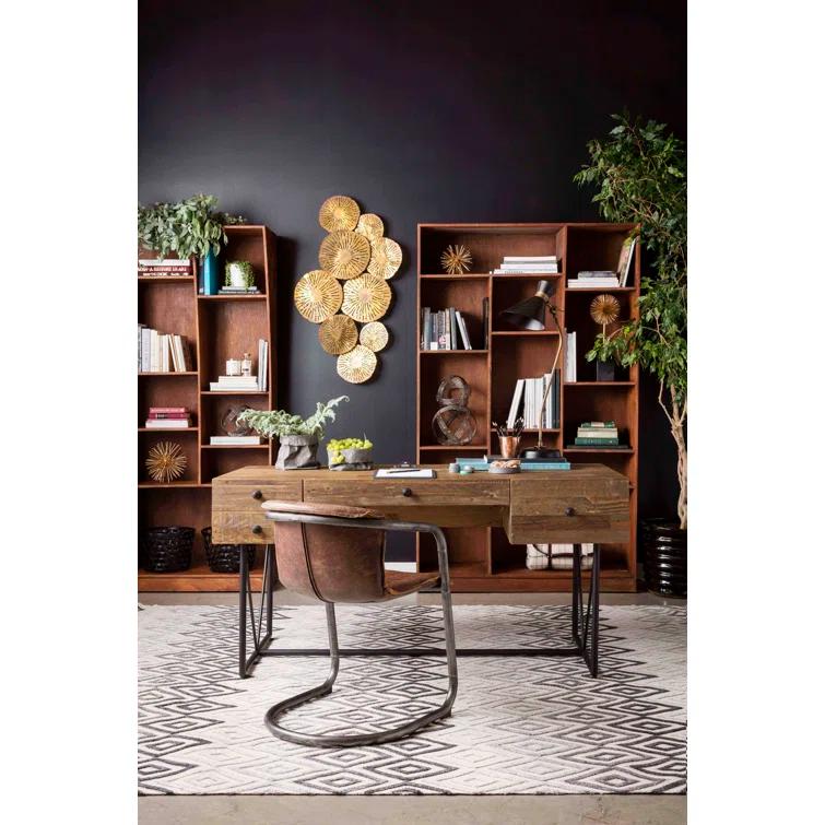 Moe's Home Collection Orchard Wood Writing Desk with Steel Base in Natural