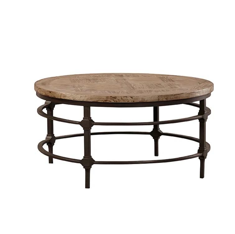 Parquet Round Reclaimed Wood Coffee Table (36")