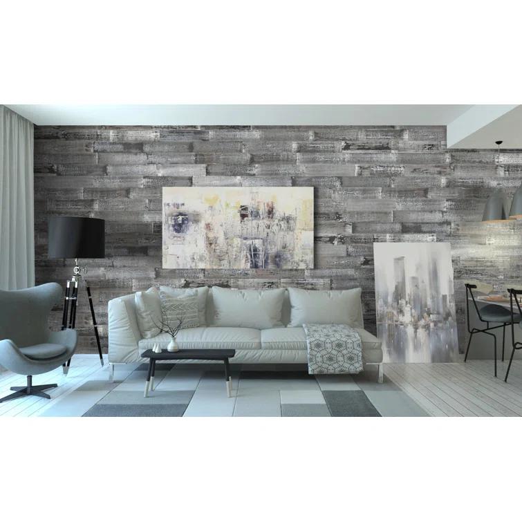 HomeRoots Thermo-Treated 1/4 x 5 in. x 4 ft. Barn Wood Wall Planks (10 sq. ft. 6-Pack)