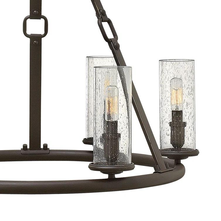 Dakota 6 - Light Unique / Statement Wagon Wheel Chandelier