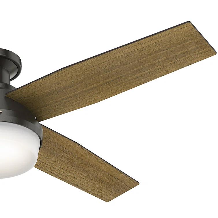 Dempsey 52" 4 - Blade Contemporary Indoor Ceiling Fan with Lights and Remote
