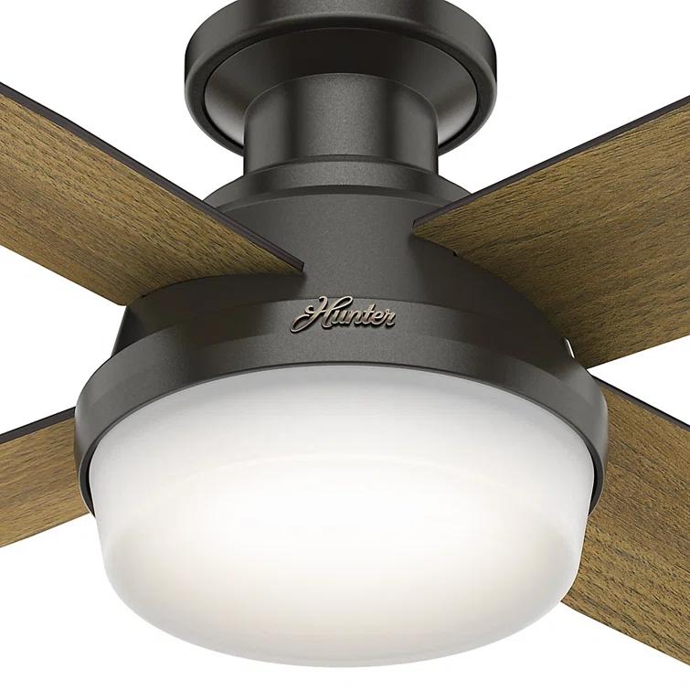 Dempsey 52" 4 - Blade Contemporary Indoor Ceiling Fan with Lights and Remote