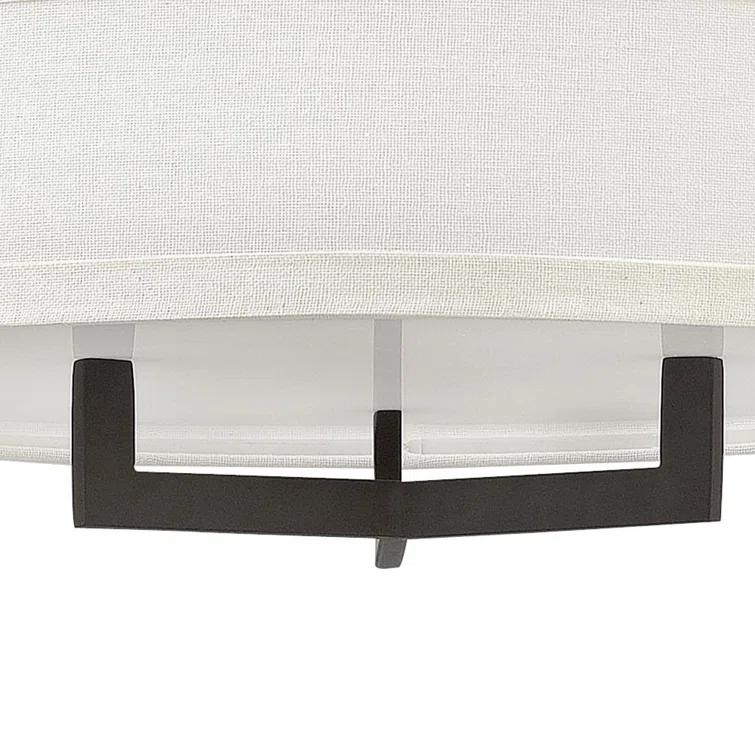 Hampton 3 - Light Shaded Drum Semi Flush Mount
