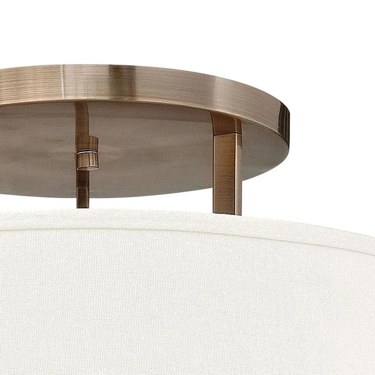 Hampton 3 - Light Shaded Drum Semi Flush Mount