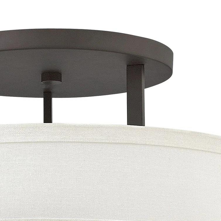 Hampton 3 - Light Shaded Drum Semi Flush Mount