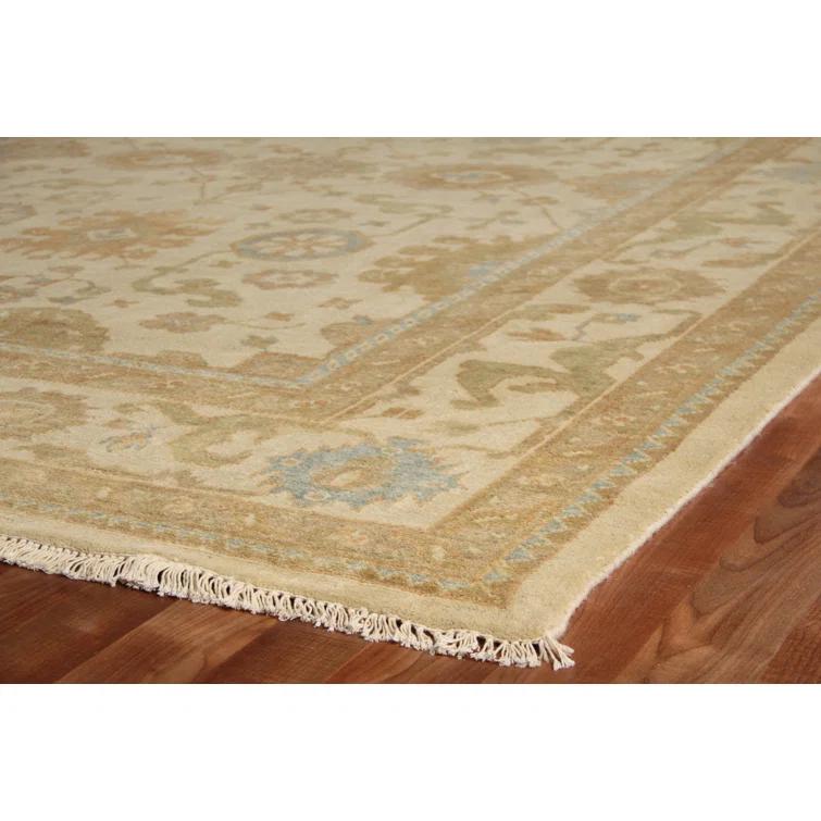 Antique Weave Oushak Oriental Hand-Knotted Wool Brown/Ivory Area Rug
