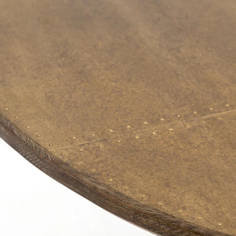 Penn Patchwork Bronze 42" Pedestal Base Dining Table