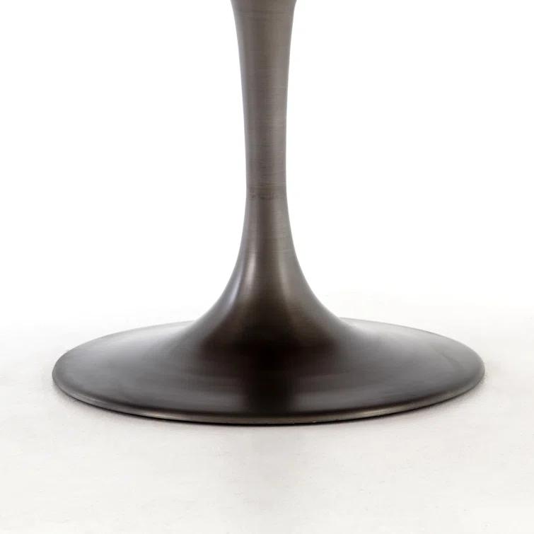 60" Round Reclaimed Wood Dining Table with Brass Trim