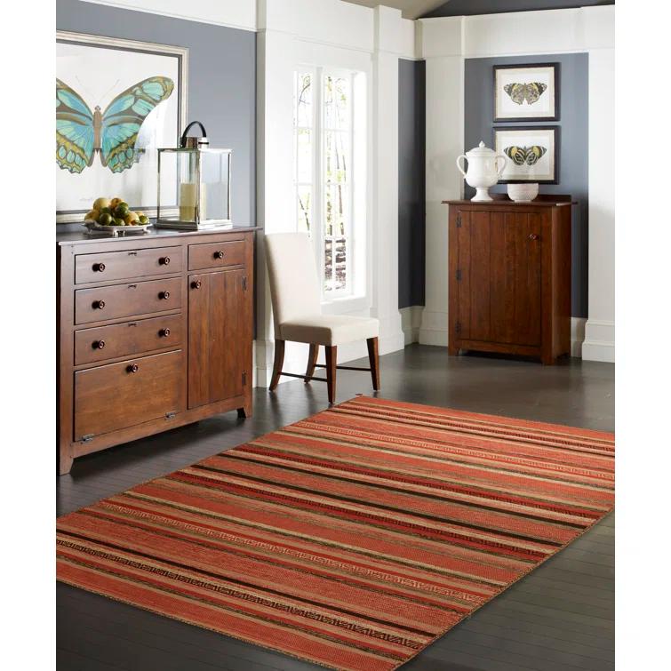 K2 Floor Style Andes Santa Fe Rust Hand Made Cotton Chenille Area Rug