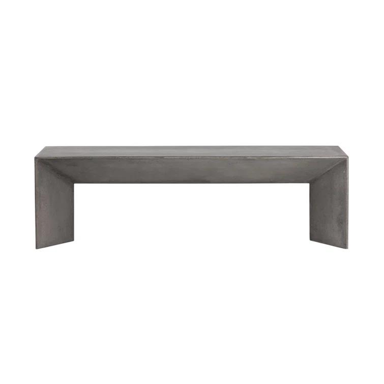 Nomad Contemporary 55'' Gray Marble Look Concrete Bench