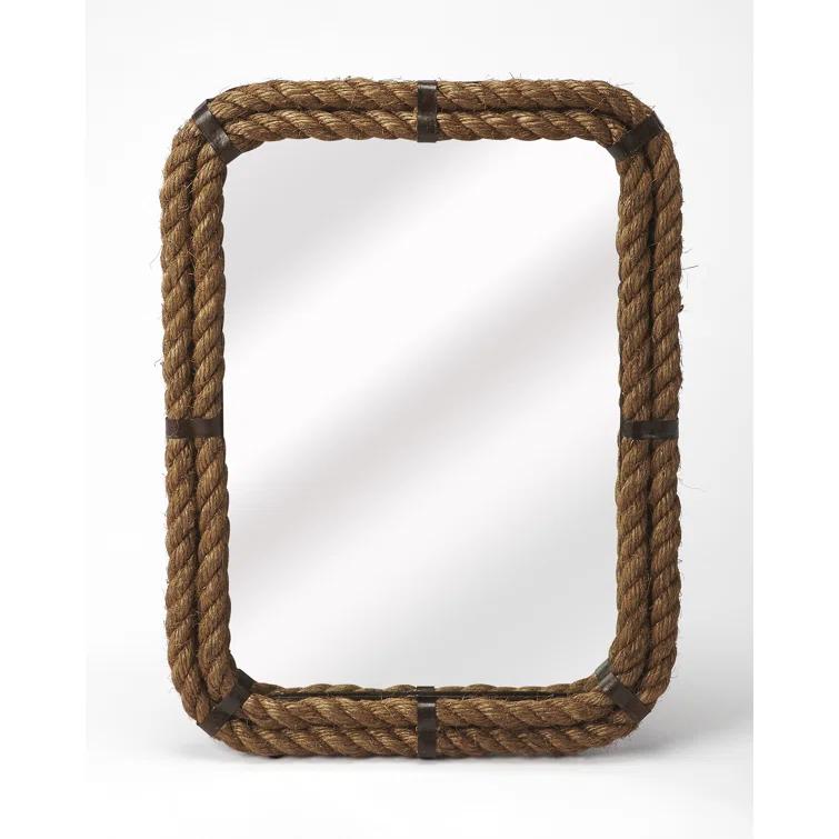Butler  Darby Brown Rope Rectangular Wall Mirror
