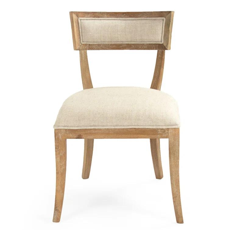 Zentique  20.5 x 32.5 x 23.5 in. Carvell Side Chair - Natural Cream Linen