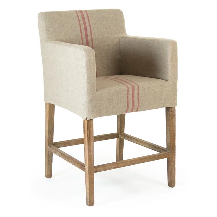 Zentique Avignon Upholstered Counter Stool with Solid Wood Frame