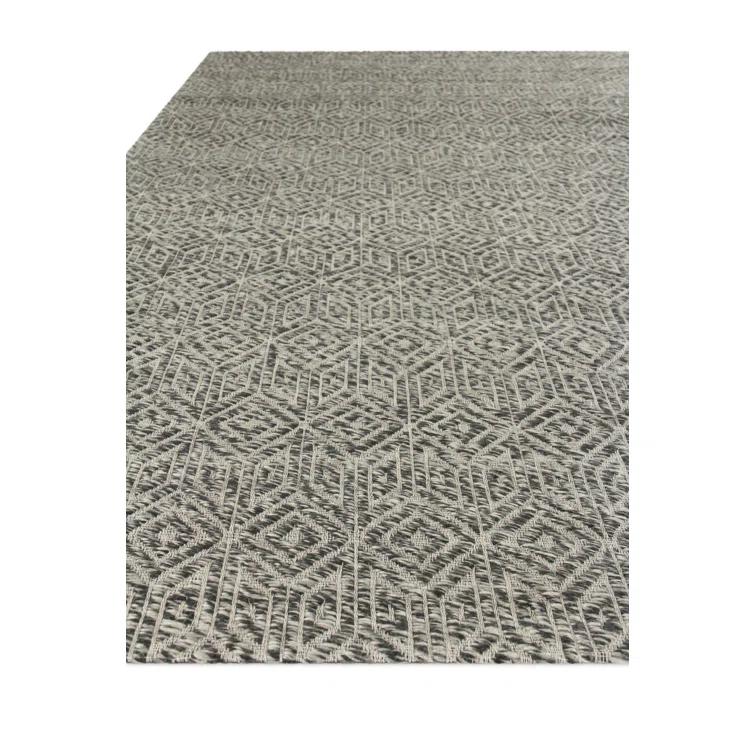 EXQUISITE RUGS Woven Earth Handmade Flatweave Wool Charcoal/Ivory Area Rug | Wayfair