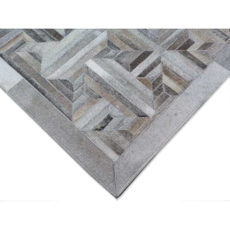 Natural Hide Cowhide Geometric Rug