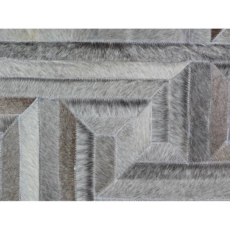 Natural Hide Cowhide Geometric Rug