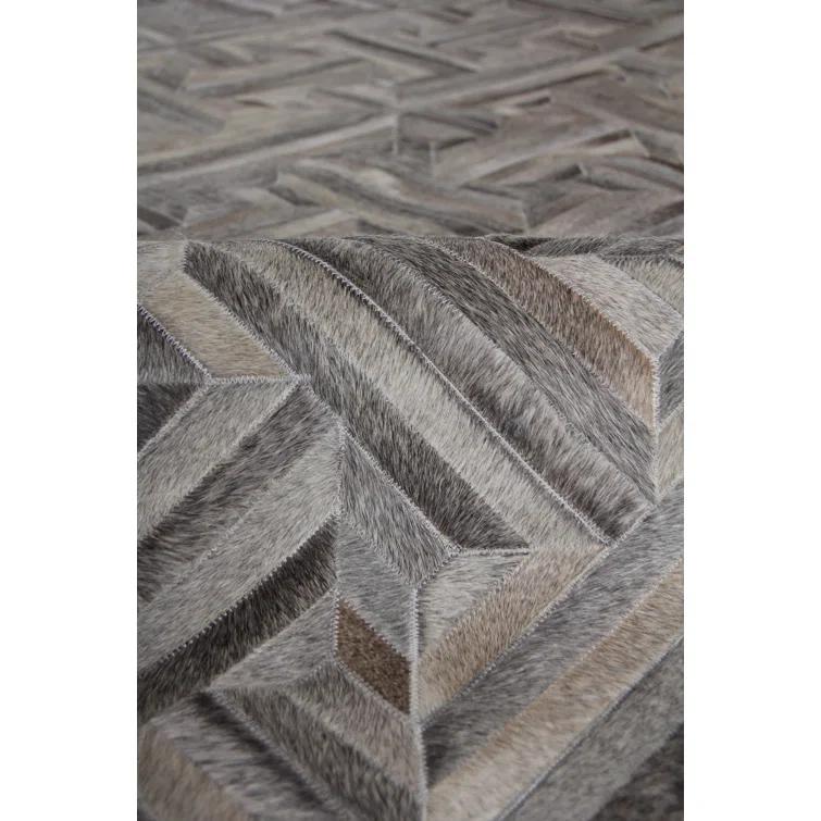 Natural Hide Cowhide Geometric Rug