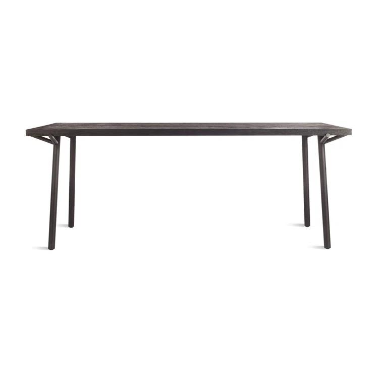 Branch Oak Solid Wood Top Metal Base Dining Table