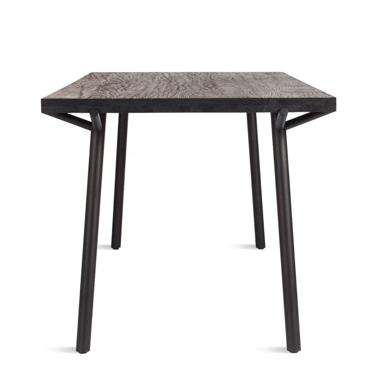 Branch Oak Solid Wood Top Metal Base Dining Table