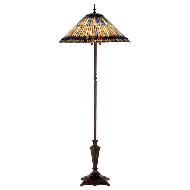 Meyda Tiffany 27561 Stained Glass / Tiffany Floor Lamp From The Jeweled Peacock Collection