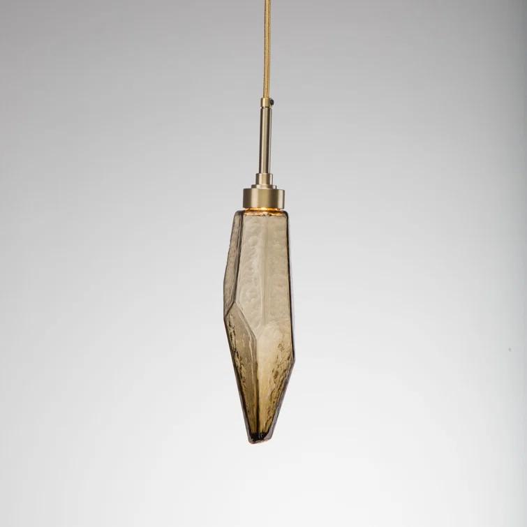 Rock Crystal Blown Glass LED Pendant