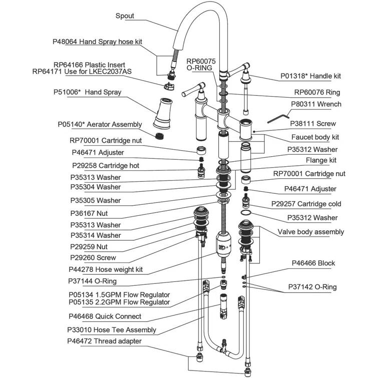 Elkay LKEC2037CR Explore Pull Down Bridge Faucet