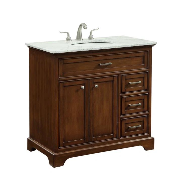 Hermes 36'' Single Bathroom Vanity with Marble Top