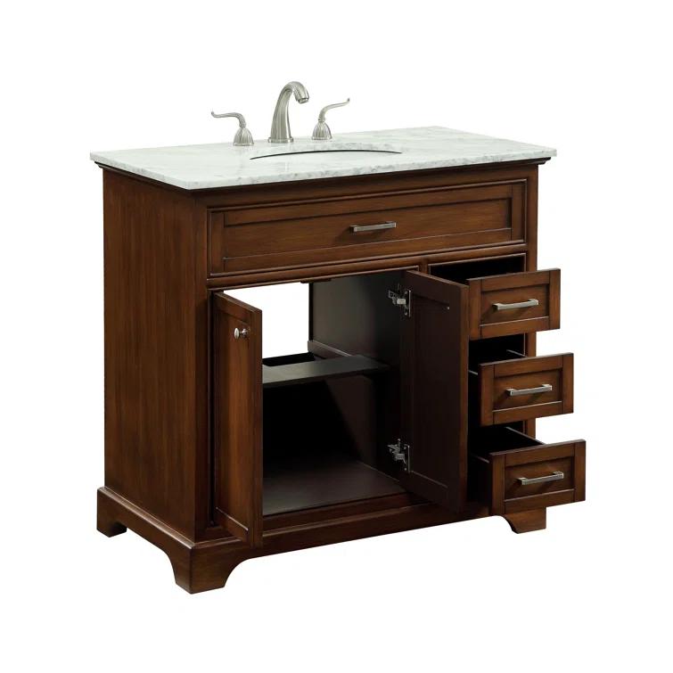 Hermes 36'' Single Bathroom Vanity with Marble Top