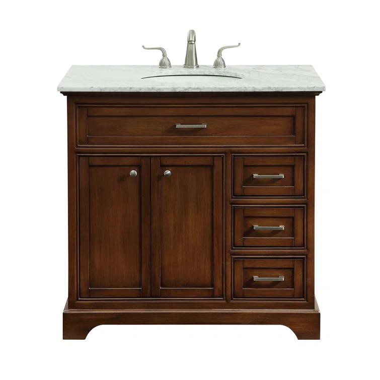 Hermes 36'' Single Bathroom Vanity with Marble Top