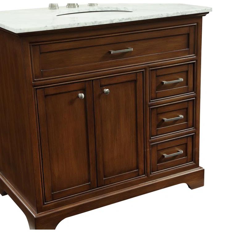 Hermes 36'' Single Bathroom Vanity with Marble Top