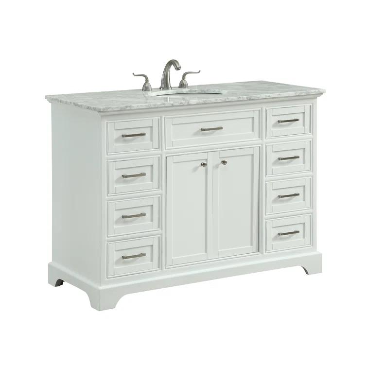 Birch Lane™ Hermes 48'' Single Bathroom Vanity with Marble Top