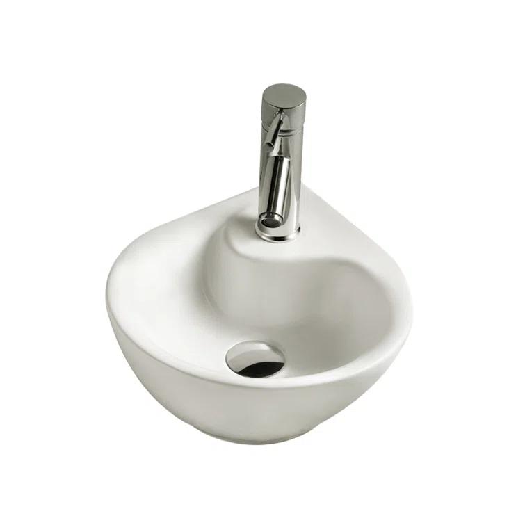 Elanti Elanti 13.5'' White Vitreous China Specialty Bathroom Sink with Overflow 1605