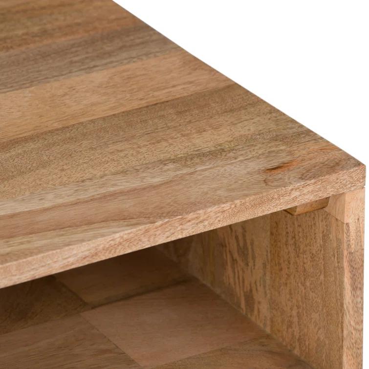 Hunter 22"W Solid Wood Industrial Square End Table with Hairpin Legs and Open Storage