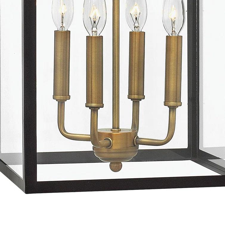 Hinkley 4-Light Open Frame Foyer Chain-Hung Rectangle Chandelier